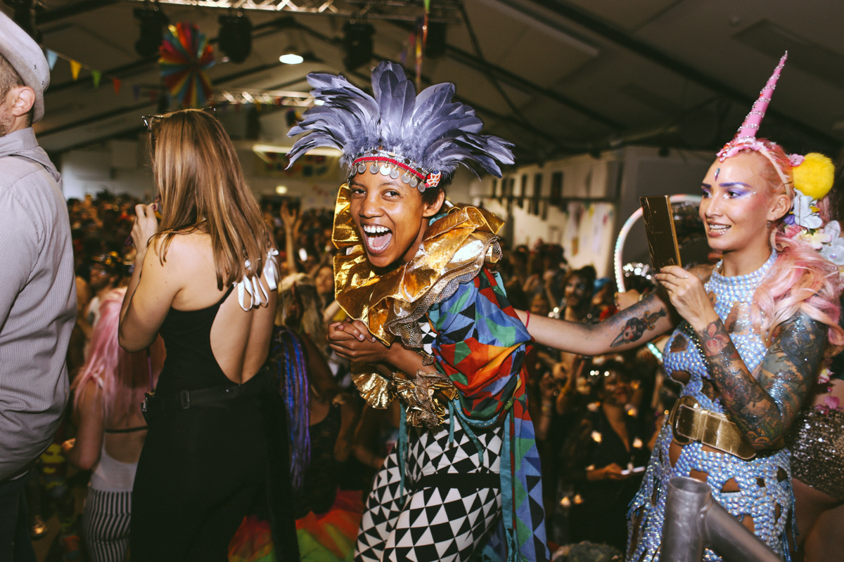 S﻿am Moyo hosting a Morning Gloryville party.